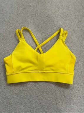 Oiselle size 6 Bright Yellow Strappy Sports Bra